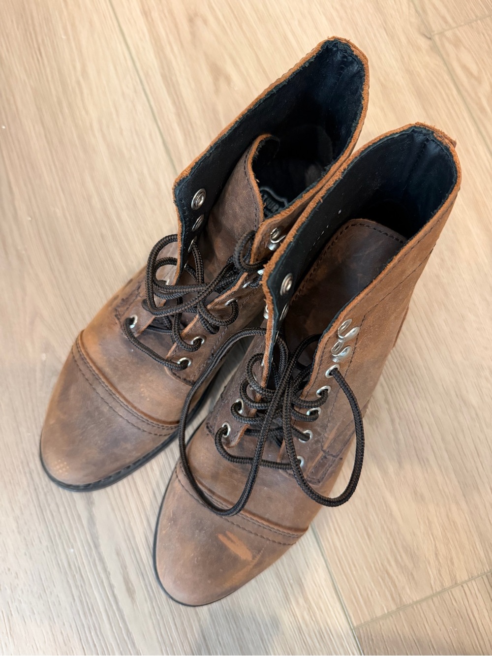 Thursday Boot Company Women's Brown Lace-Up Leather Boots Size 8